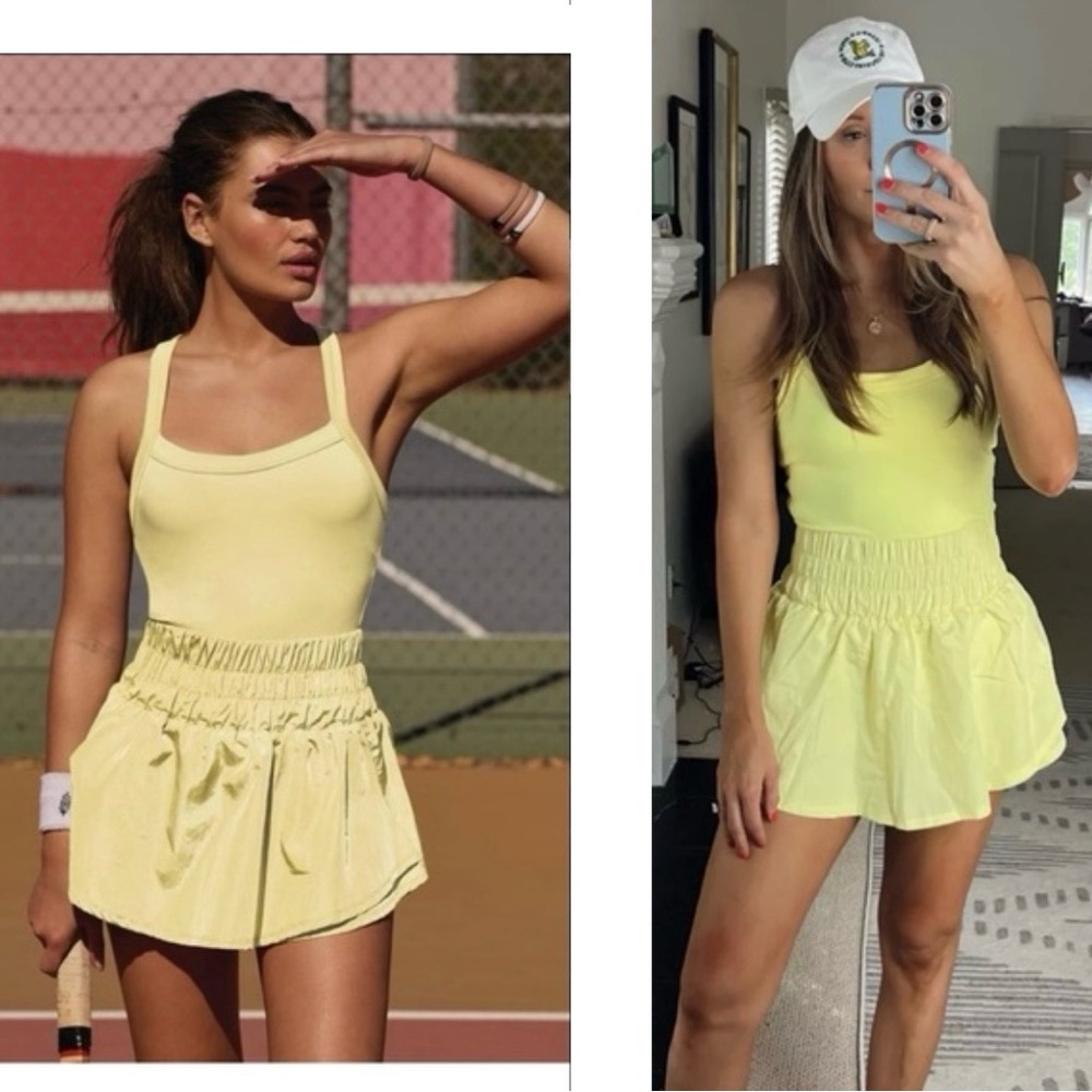 NWT Free People FP Movement The Way Home Skortsie in Yellow - Picture 10 of 10